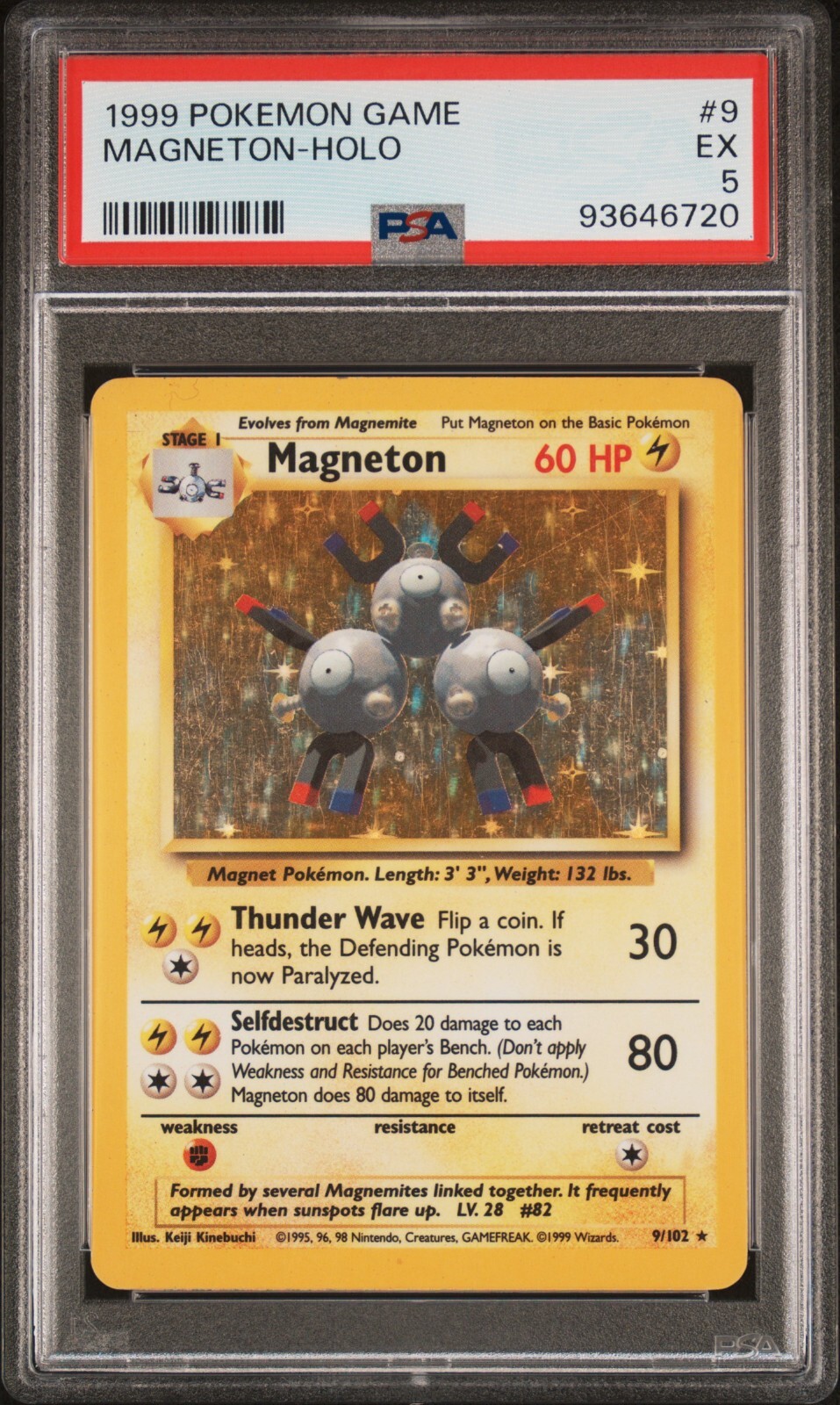PSA 5 - 1999 Pokemon Game MAGNETON HOLO #9 (6720)
