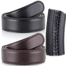 Luxury Men's Automatic Buckle Belts Fashion PU Leather Waist Strap No Buckle