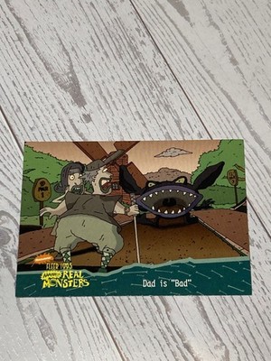 Nickelodeon Fleer 1995 Aaahh Real Monsters Trading Card 45 Dad is Bad Vtg