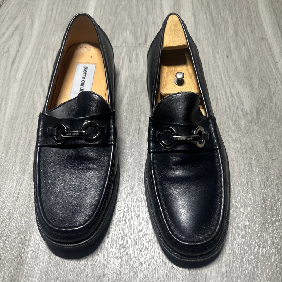 PIERRE CARDIN HOMBRE CUERO COÑAC CABALLO VESTIDO MOCASÍN Negro EE. UU. 10 Foto 2 de 4