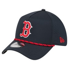 Men's New Era  Navy Boston Red Sox 39THIRTY A-Frame Perforated Flex Hat