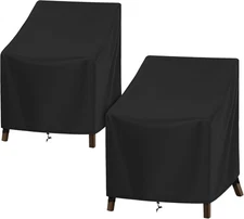 SunPatio Outdoor Chair Covers Waterproof, 2 Pack Patio 38L x 31W x 32H, Black 