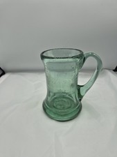Vintage Heavy Green Glass Tankard Stunning
