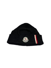 Luxury MONCLER Vintage Knit Beanie Tricot Black Wool Italy ADULT hat