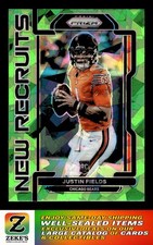 2021 Panini Prizm #NR-4 Justin Fields NEW RECRUITS GREEN CRACKED ICE RC SSP