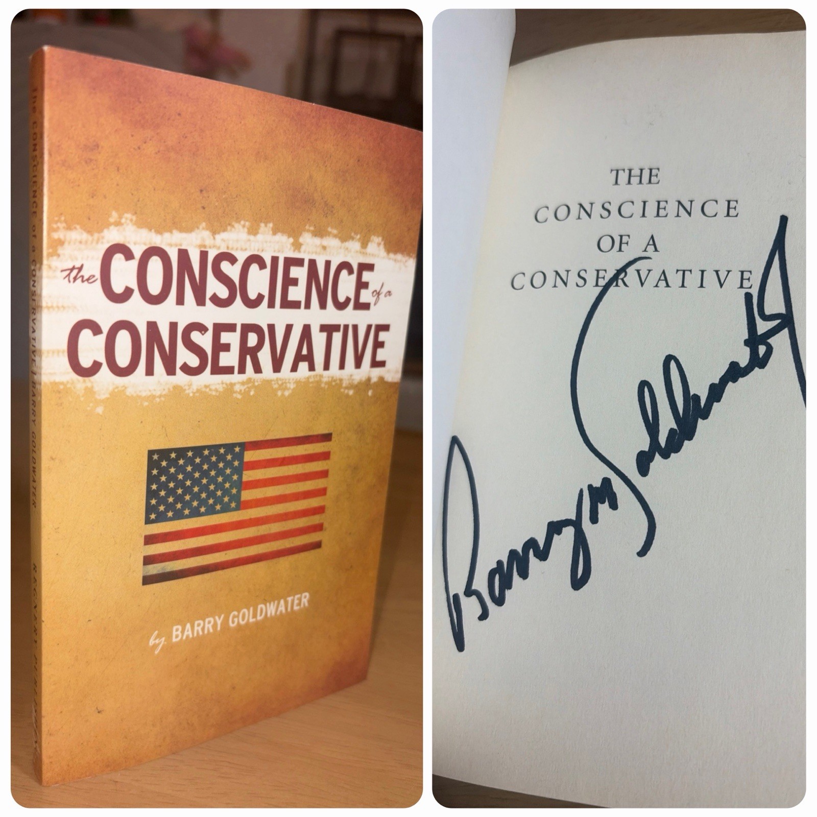 Signed The Conscience Of A Conservative Paperback Barry Goldwater Pb Fine