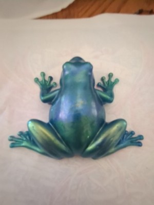 Blue Green Color Shifting Resin Frog Handmade One Of A Kind