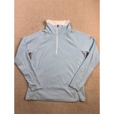 Columbia Glacial IV 1/4 Zip Fleece Pullover Light Blue Womens Large AK1131