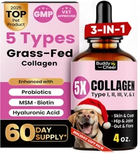 Premium Collagen for Dogs & Cats – 5 Types of Grass-Fed Collagen (I, II, III, V