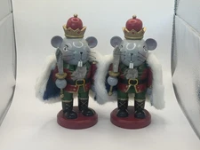 Wooden King Mouse Nutcracker Christmas Decor 6.25" Crescent Enterprise Co. Ltd. 