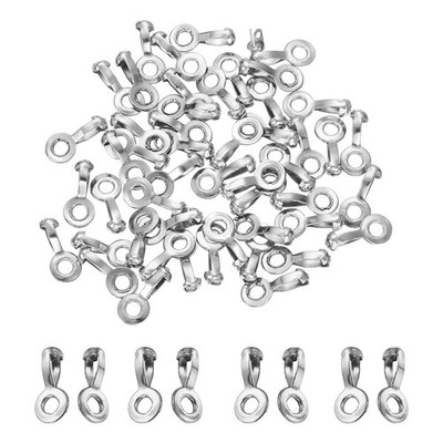 Stainless Steel Ball Chain Loop Connectors, (2mm-2.4mm, 60 Pcs) (Silver)