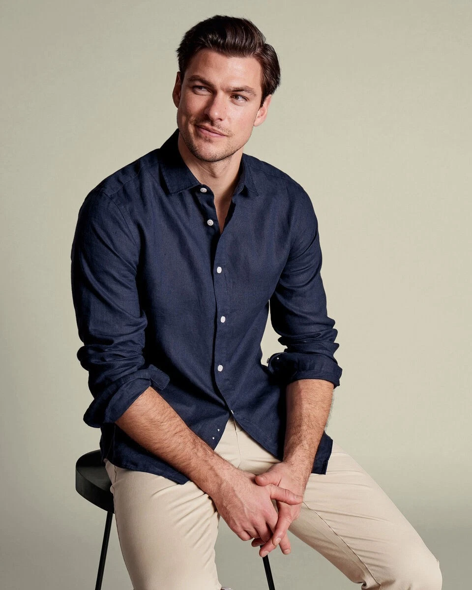 🌟CLEARANCE🌟CHARLES TYRWHITT PURE LINEN LONG SLEEVE SHIRT, NAVY, BRAND NEW
Opens in a new window or