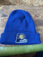 Vtg Unisex Indiana Pacers Beanie Skull Cap Cuff Winter Navy Blue OSFA USA Made