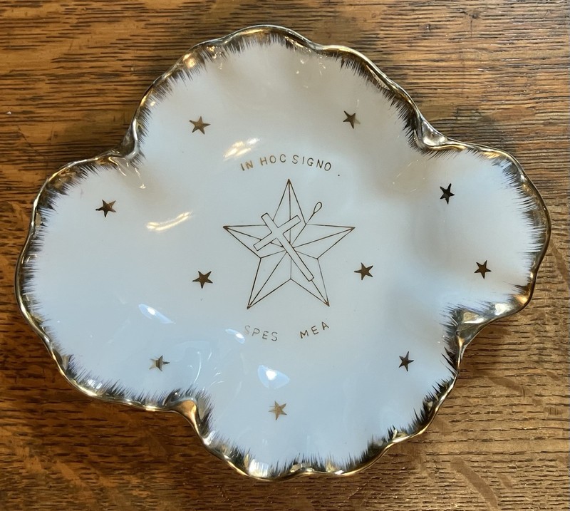 Vintage Order of the Eastern Star Trinket Dish/ Temple Treasure F.N. Kistner Co.