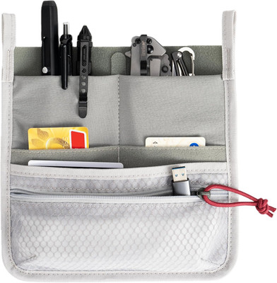 Multi Pocket Admin Organizer for Backpack, Hook and Loop Pouch Mesh Zipper Pouch