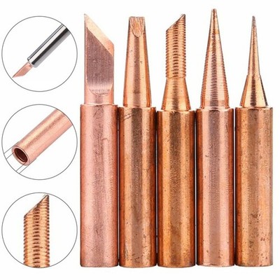 5 Pcs / Lot Set 900M-T Copper Soldering Tip Lead-free Solder Iron Welding Tips