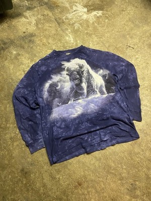Vintage 1998 The Mountain Buffalo Bison Tie-Dye LongSleeve Shirt