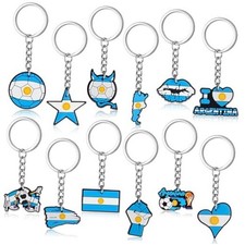 12 Pack Souvenir Keychain Soccer Travel Gifts Bulk Party Favors Argentina