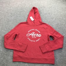 Aeropostale Hoodie Teens Medium Red Aero Athletic Dept Graphic Fleece Pullover