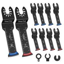 10Pcs Extra Long Oscillating Tool Blades, Bi-Metal Curved Edge Multitool Blad...