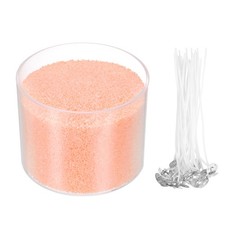 Sand Candles with 20 Pcs Wicks 7Oz / 200g Candle Beads, Light Orange