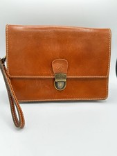 Patricia Nash Leather Lanza Academia Crossbody Organizer Brown Purse Wristlet