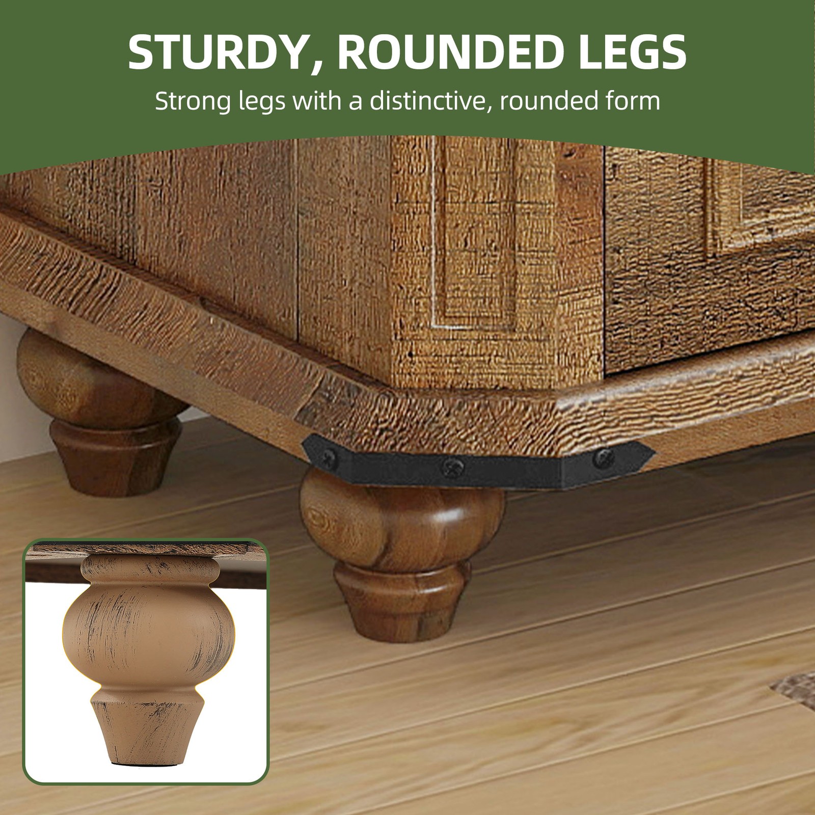 Set of 2 Nightstand with Charging Station Farmhouse Table with 3 Drawers Brown