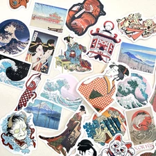 Japanese Ukiyo-e Stickers Junk Journal Collage Scrapbooking