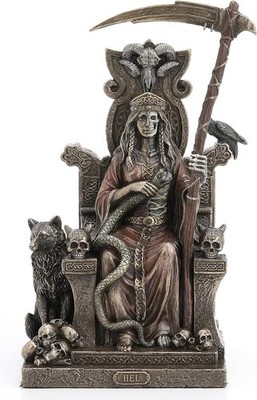 Hel Sitting On Throne Norse Goddess Of Death Cold Cast Bronze Finish Sculpture