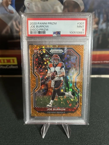Joe Burrow Rookie Orange Disco PSA 9 2020 Panini Prizm #307 Mint Bengals