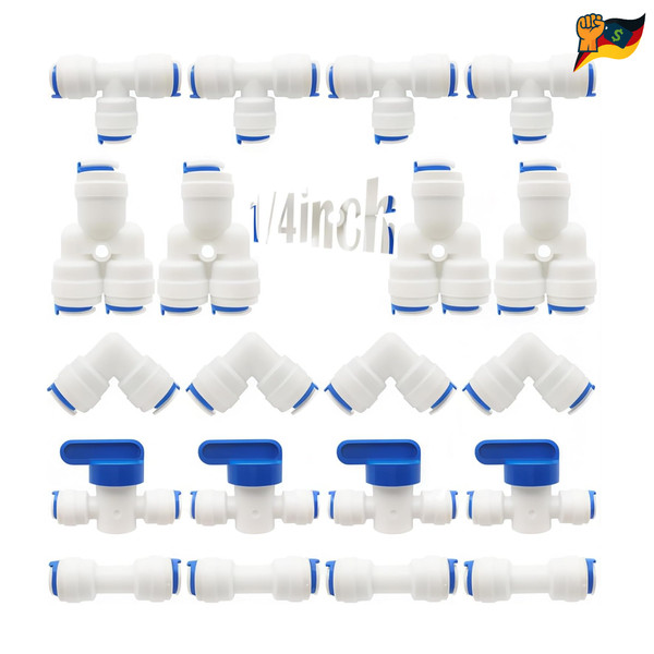 Cesfonjer Wasserzulaufleitung Universal Anschluss-Set 1 4 Zoll Push-image