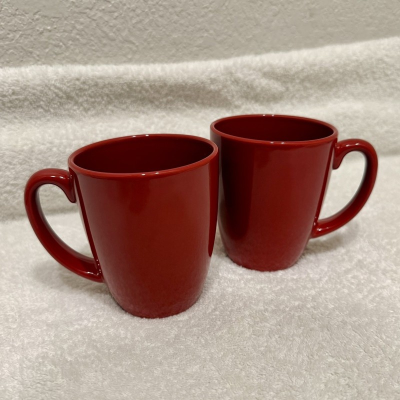 Corelle Coordinates Set Of Two (2) Stoneware Mugs Cups 12 Oz. Vintage 