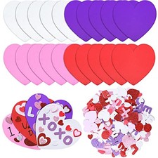 24 Pcs Valentine's Day Large Foam Hearts for Crafts 6 Inch Self Adhesive Foam