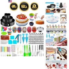 Cake Decorating Supplies Kit 493 PCS including Piping Tips Pans Turntable
