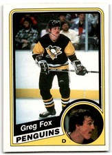 1984-85 O-Pee-Chee Greg Fox Pittsburgh Penguins #175