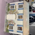 Vintage Wolverine Lithographed Toy Metal Colonial Tin Doll House 2-Story