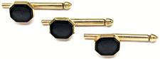 Swank Abalone Shirt Studs Set of 3 Gold Tone Vintage Men s Formal Wear