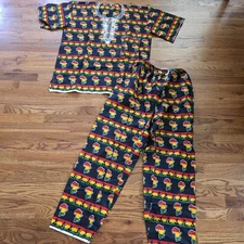 African Dashiki Set Matching Shirt Pants/African Clothing Mens One Size New/Flaw