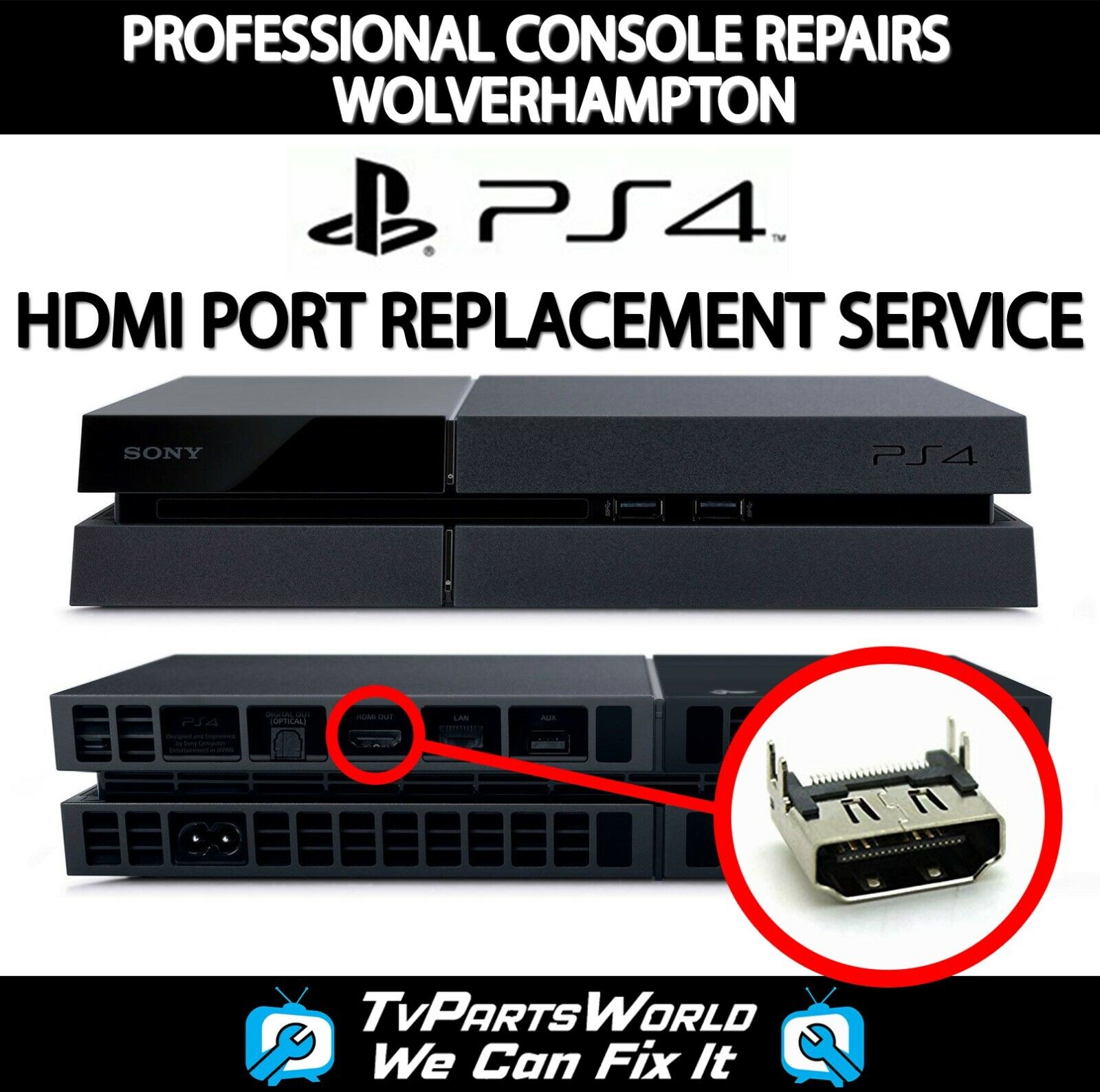 PS4 HDMI Port Connector Repair Replacement Professional Service No