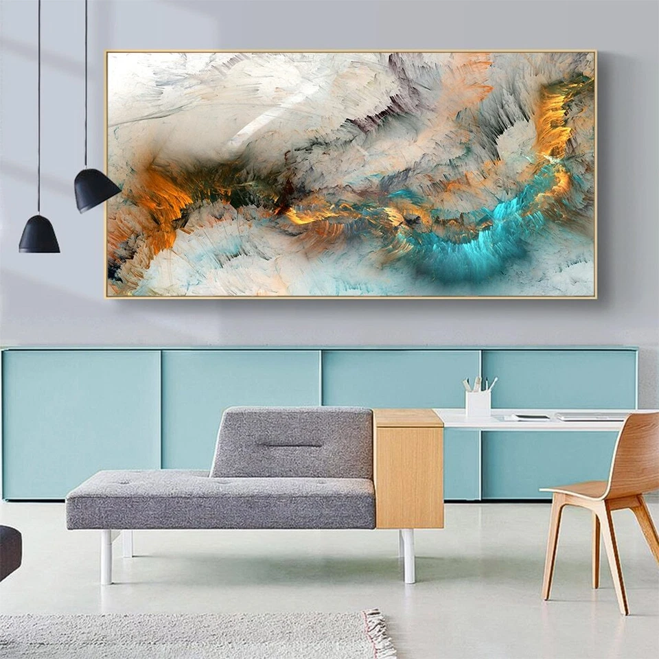 Cloud Abstract Canvas Painting Wall Art Print Poster For Living Home Room Decor - Image 2 of 4