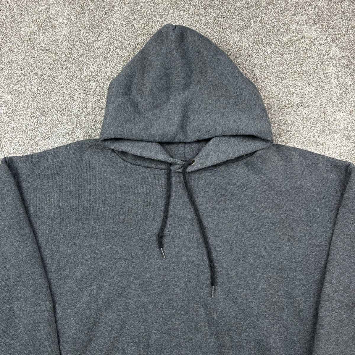 Vintage Discus Hoodie Mens Large Gray Blank Sweatshirt