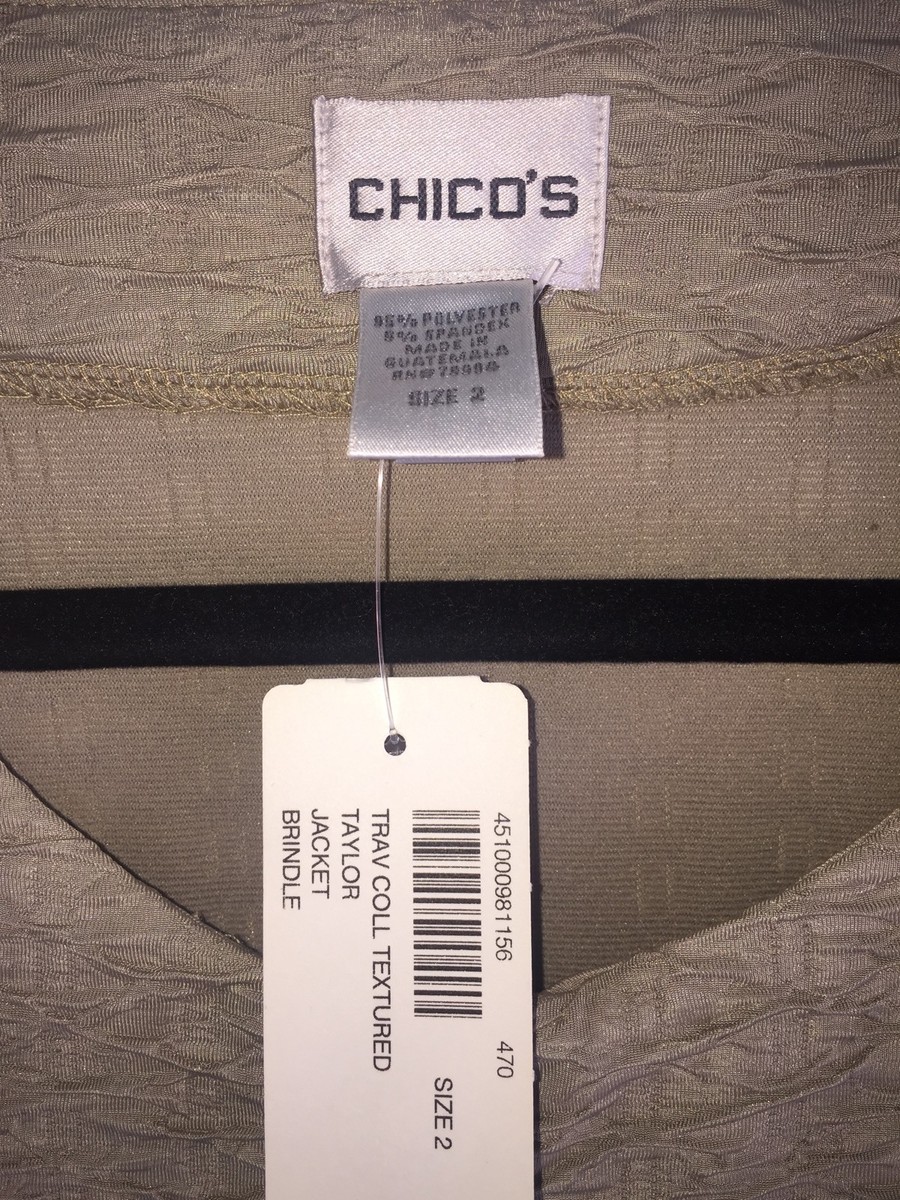 NEW Chicos Travel Collection Cottage Taylor Jacket Brindle 2 12