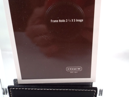 NWOT Coach Black Leather Acrylic Magnetic Photo Frame for 3.5 X 5in. Photo w/Box - Picture 3 of 10