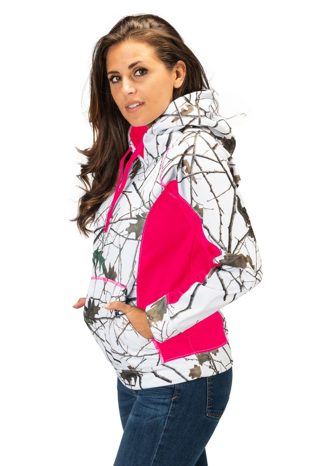 Sudadera con capucha para mujer camuflaje para nieve y rosa/púrpura/negro/impermeable y a prueba de viento SOFT SHELL