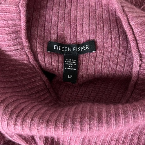 Eileen Fisher italienischer Kaschmirpullover mit Trichterausschnitt Oberteil lila Größe Small - Bild 4 von 5
