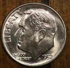 1952 D Roosevelt Dime CH BU LUSTER 90% Silver US Coin