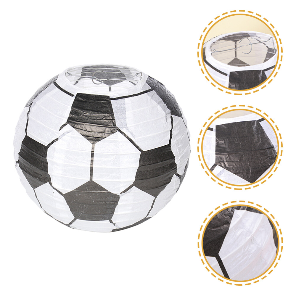 Festive Paper Football Lanterns Set of 3 Sports Theme Decorations