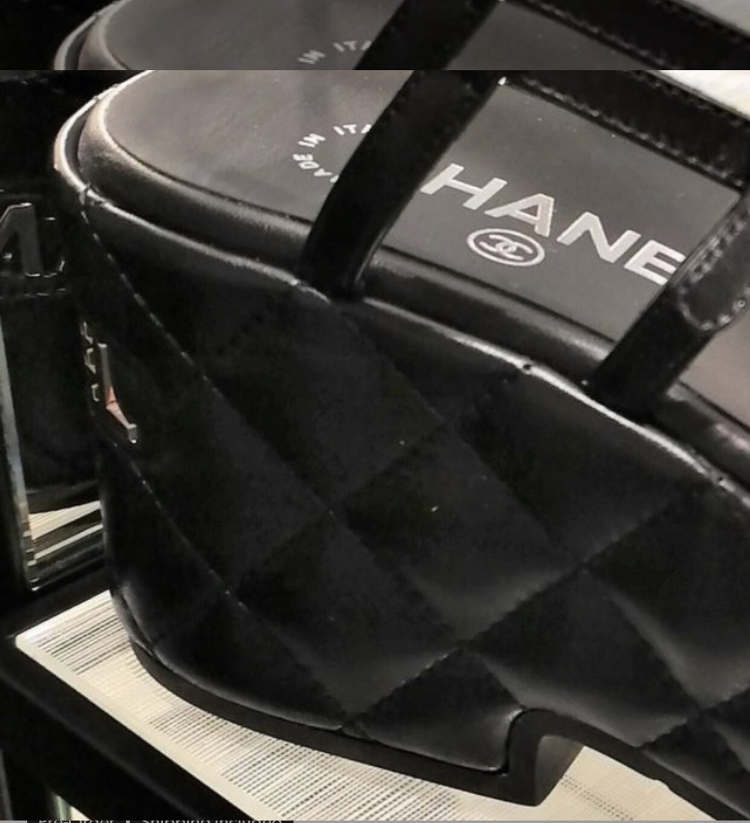 NIB authentic CHANEL Platform Sandals Black Leather Calfskin NIB authentic CHANEL Platform Sandals Black Leather Calfskin
