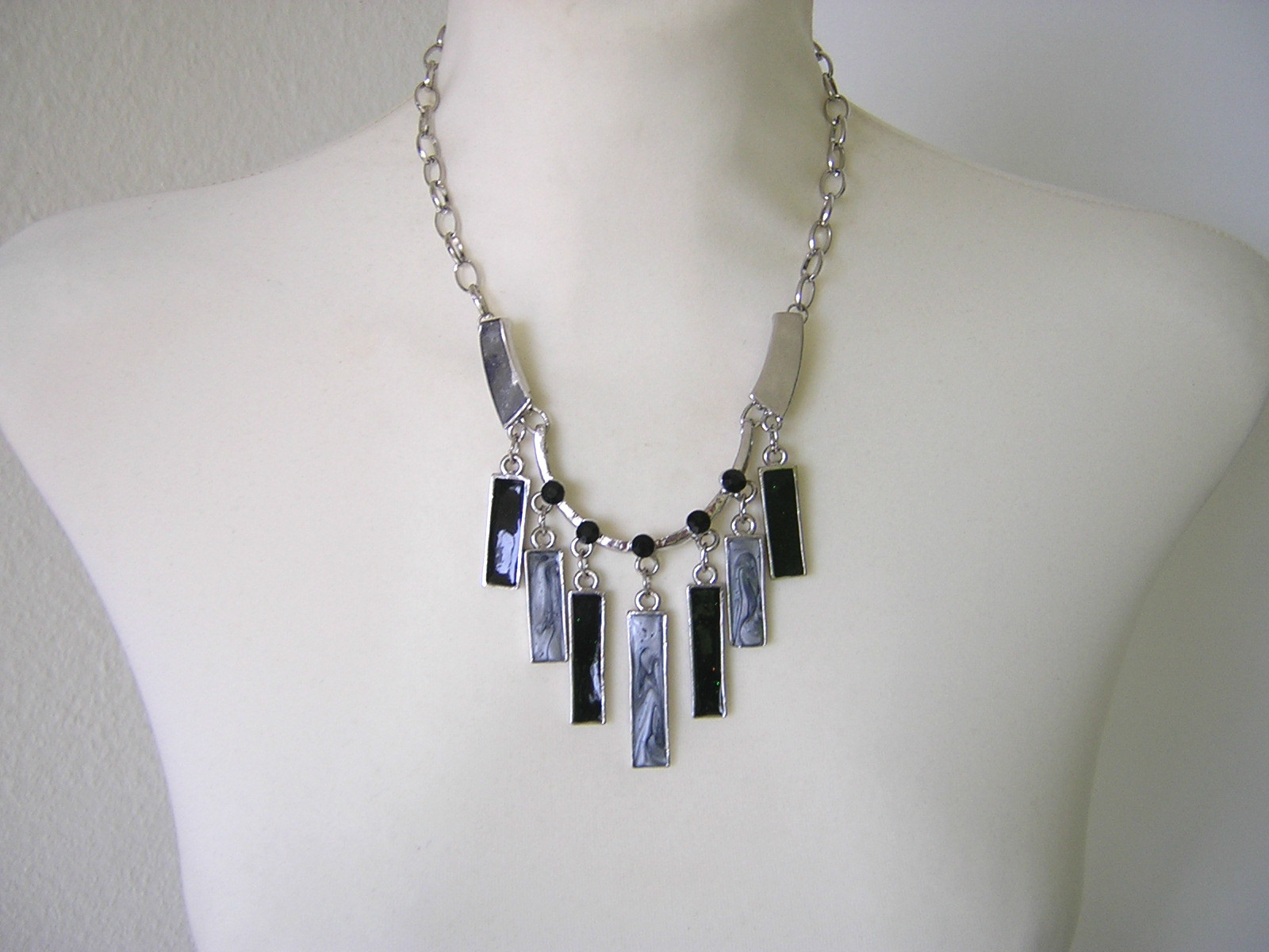 Statement Chain Fashion Rectangle Elements & Rhin… - image 1