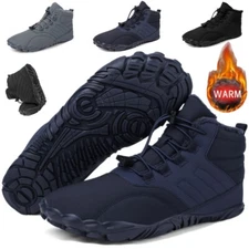 Mens Waterproof Winter Snow Ankle Boots High Top Warm Cotton Shoes Gym Sneakers